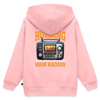 Amateurfunker Morsecode Radioaktivität - Kinder Premium Organic Zip Hoodie - Rosa - Hinten - AI Model Kid Female (0cm)