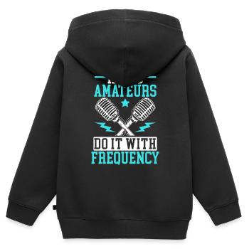 Amateurfunker Morsecode Radioaktivität - Kinder Premium Organic Zip Hoodie - Schwarz - Hinten - AI Model Kid Male (0cm)