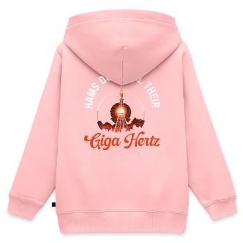 Amateurfunker Morsecode Radioaktivität - Kinder Premium Organic Zip Hoodie - Rosa - Hinten - AI Model Kid Female (0cm)