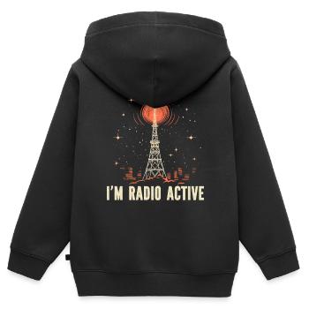 Amateurfunker Morsecode Radioaktivität - Kinder Premium Organic Zip Hoodie - Schwarz - Hinten - AI Model Kid Male (0cm)
