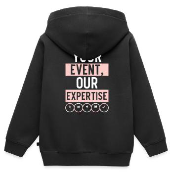 Veranstaltungsplaner Koordinator Job Eventplanung - Kinder Premium Organic Zip Hoodie - Schwarz - Hinten - AI Model Kid Male (0cm)