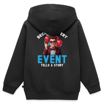 Veranstaltungsplaner Koordinator Job Eventplanung - Kinder Premium Organic Zip Hoodie - Schwarz - Hinten - AI Model Kid Male (0cm)