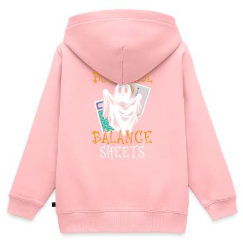 Boo-tiful Bilans Comptable Halloween - Sweat Premium à capuche zippé enfant bio - rose - Dos - AI Model Kid Female (0cm)