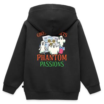 Spooky Fortune Phantom Passions Gru - Sweat Premium à capuche zippé enfant bio - noir - Dos - AI Model Kid Male (0cm)