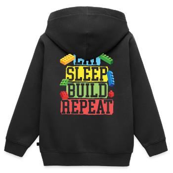 Baumeister Bausteine Blöcke Spielspielzeug - Kinder Premium Organic Zip Hoodie - Schwarz - Hinten - AI Model Kid Male (0cm)