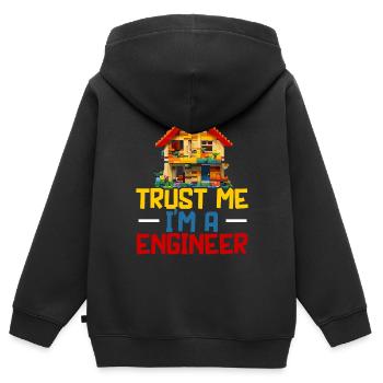 Baumeister Bausteine Blöcke Spielspielzeug - Kinder Premium Organic Zip Hoodie - Schwarz - Hinten - AI Model Kid Male (0cm)
