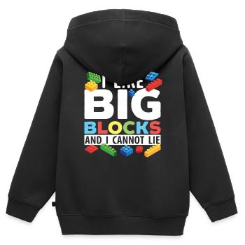 Baumeister Bausteine Blöcke Spielspielzeug - Kinder Premium Organic Zip Hoodie - Schwarz - Hinten - AI Model Kid Male (0cm)
