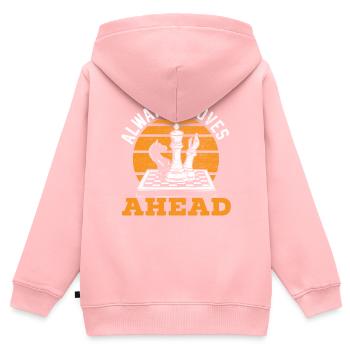 Schachbrettspiel Schachmatt Strategie Schachspieler - Kinder Premium Organic Zip Hoodie - Rosa - Hinten - AI Model Kid Female (0cm)