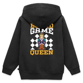 Schachbrettspiel Schachmatt Strategie Schachspieler - Kinder Premium Organic Zip Hoodie - Schwarz - Hinten - AI Model Kid Male (0cm)