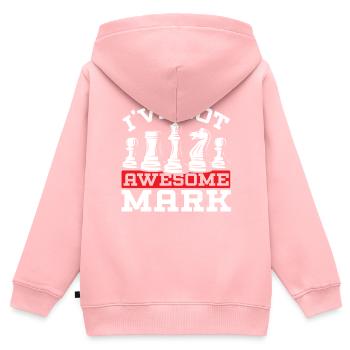 Schachbrettspiel Schachmatt Strategie Schachspieler - Kinder Premium Organic Zip Hoodie - Rosa - Hinten - AI Model Kid Female (0cm)