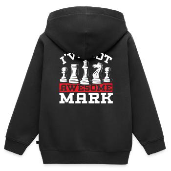 Schachbrettspiel Schachmatt Strategie Schachspieler - Kinder Premium Organic Zip Hoodie - Schwarz - Hinten - AI Model Kid Male (0cm)