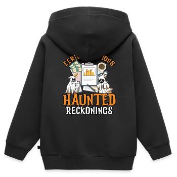 Unheimliche Gleichungen Gespenstische Berechnungen - Kinder Premium Organic Zip Hoodie - Schwarz - Hinten - AI Model Kid Male (0cm)