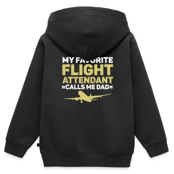 Hôtesse de l’air Papa Hôtesse de l’air Hôtesse de l’air - Sweat Premium à capuche zippé enfant bio - noir - Dos - AI Model Kid Male (0cm)