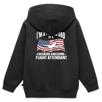 Hôtesse de l’air Papa Hôtesse de l’air Hôtesse de l’air - Sweat Premium à capuche zippé enfant bio - noir - Dos - AI Model Kid Male (0cm)