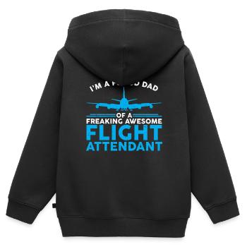 Hôtesse de l’air Papa Hôtesse de l’air Hôtesse de l’air - Sweat Premium à capuche zippé enfant bio - noir - Dos - AI Model Kid Male (0cm)