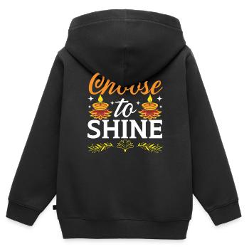 Joyeux Diwali Diwali Festival Hindouisme hindou indien - Sweat Premium à capuche zippé enfant bio - noir - Dos - AI Model Kid Male (0cm)