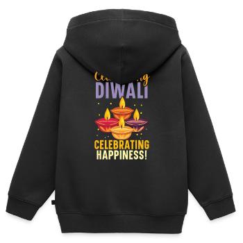 Frohes Diwali Diwali Fest Indischer Hinduismus - Kinder Premium Organic Zip Hoodie - Schwarz - Hinten - AI Model Kid Male (0cm)