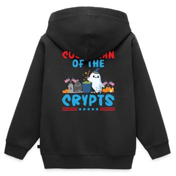 Gardien de l’école de la crypte Gardien Hallowe - Sweat Premium à capuche zippé enfant bio - noir - Dos - AI Model Kid Male (0cm)