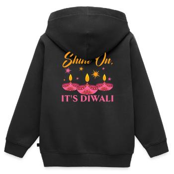 Frohes Diwali Diwali Fest Indischer Hinduismus - Kinder Premium Organic Zip Hoodie - Schwarz - Hinten - AI Model Kid Male (0cm)