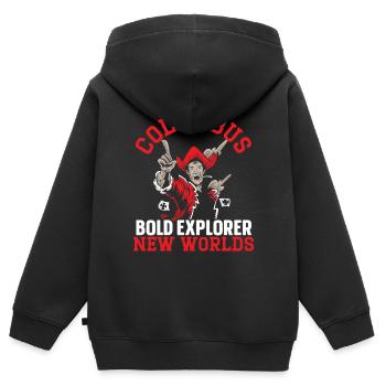 Columbus : découverte audacieuse de nouveaux mondes Columbus-T - Sweat Premium à capuche zippé enfant bio - noir - Dos - AI Model Kid Male (0cm)