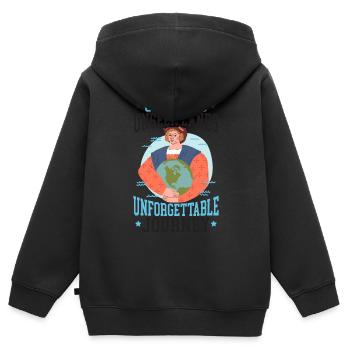 Ungesehene Länder kartografieren Unvergessliche Re - Kinder Premium Organic Zip Hoodie - Schwarz - Hinten - AI Model Kid Male (0cm)