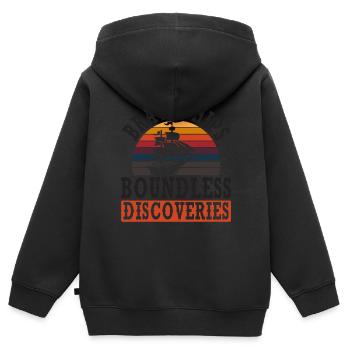 Brave Ships - Découvertes illimitées - Kolumb - Sweat Premium à capuche zippé enfant bio - noir - Dos - AI Model Kid Male (0cm)