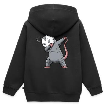 Dabbing Opossum Opossum - Kinder Premium Organic Zip Hoodie - Schwarz - Hinten - AI Model Kid Male (0cm)