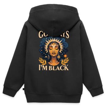 Christianisme afro-américain afro-américain Noir - Sweat Premium à capuche zippé enfant bio - noir - Dos - AI Model Kid Male (0cm)