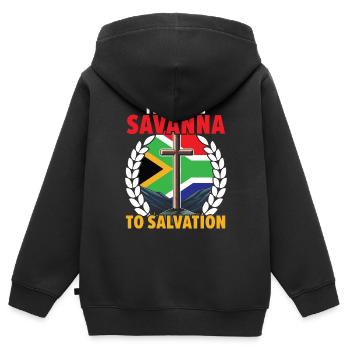 Christianisme afro-américain afro-américain Noir - Sweat Premium à capuche zippé enfant bio - noir - Dos - AI Model Kid Male (0cm)