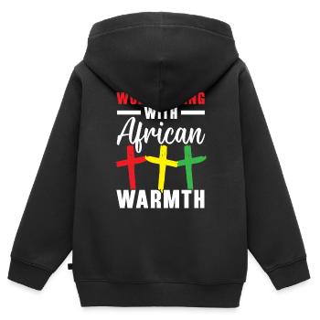 Christianisme afro-américain afro-américain Noir - Sweat Premium à capuche zippé enfant bio - noir - Dos - AI Model Kid Male (0cm)