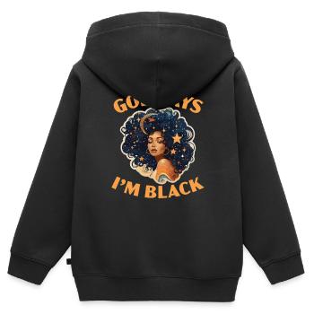 Christianisme afro-américain afro-américain Noir - Sweat Premium à capuche zippé enfant bio - noir - Dos - AI Model Kid Male (0cm)