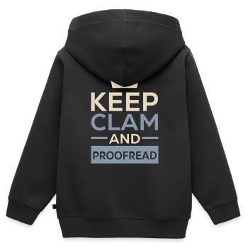 Relecture Travail d’orthographe Grammaire Relecteur - Sweat Premium à capuche zippé enfant bio - noir - Dos - AI Model Kid Male (0cm)
