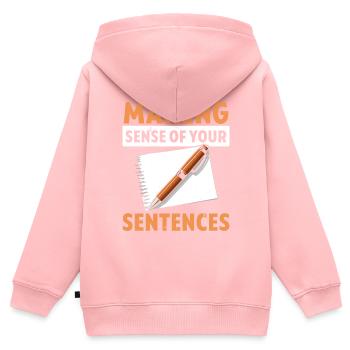 Korrekturlesen, Job, Rechtschreibung, Grammatik, Korrekturleser - Kinder Premium Organic Zip Hoodie - Rosa - Hinten - AI Model Kid Female (0cm)