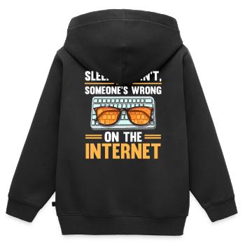 Relecture Travail d’orthographe Grammaire Relecteur - Sweat Premium à capuche zippé enfant bio - noir - Dos - AI Model Kid Male (0cm)