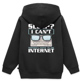 Relecture Travail d’orthographe Grammaire Relecteur - Sweat Premium à capuche zippé enfant bio - noir - Dos - AI Model Kid Male (0cm)