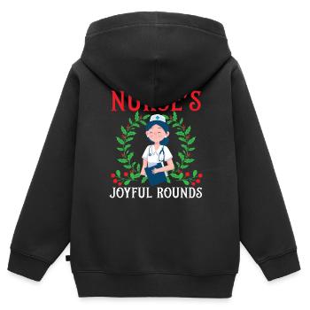 Infirmière Joyful Rounds Infirmière - Sweat Premium à capuche zippé enfant bio - noir - Dos - AI Model Kid Male (0cm)