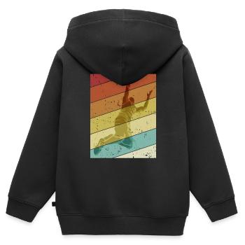 Retro Basketballkorb Basketballspieler Basketball - Kinder Premium Organic Zip Hoodie - Schwarz - Hinten - AI Model Kid Male (0cm)