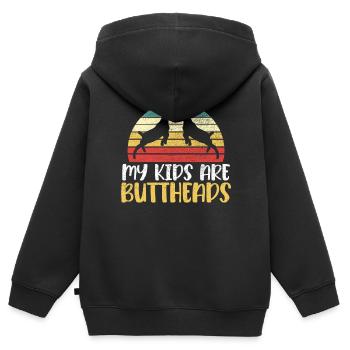 Goat Lover Kid Ranch Wool Farm Animal Farming - Sweat Premium à capuche zippé enfant bio - noir - Dos - AI Model Kid Male (0cm)