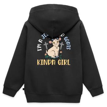 Goat Lover Kid Ranch Wool Farm Animal Farming - Sweat Premium à capuche zippé enfant bio - noir - Dos - AI Model Kid Male (0cm)