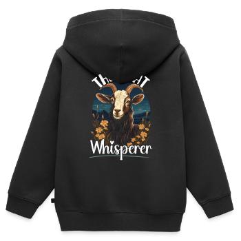 Goat Lover Kid Ranch Wool Farm Animal Farming - Sweat Premium à capuche zippé enfant bio - noir - Dos - AI Model Kid Male (0cm)