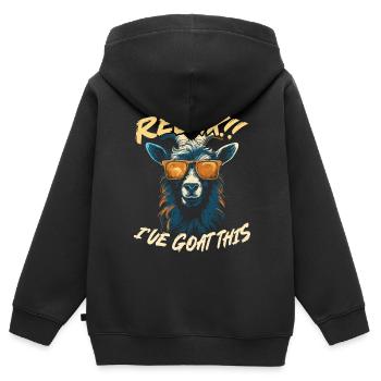 Ziegenliebhaber Kid Ranch Wolle Bauernhof Tierzucht - Kinder Premium Organic Zip Hoodie - Schwarz - Hinten - AI Model Kid Male (0cm)