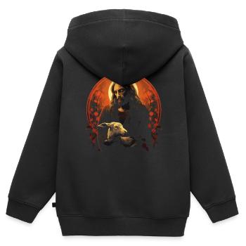 Goat Lover Kid Ranch Wool Farm Animal Farming - Sweat Premium à capuche zippé enfant bio - noir - Dos - AI Model Kid Male (0cm)