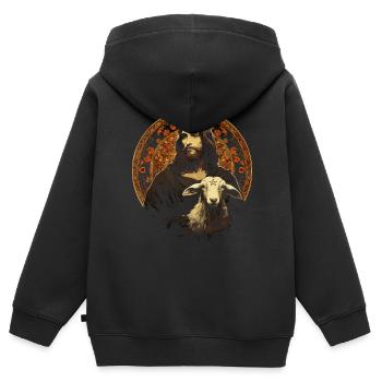 Goat Lover Kid Ranch Wool Farm Animal Farming - Sweat Premium à capuche zippé enfant bio - noir - Dos - AI Model Kid Male (0cm)