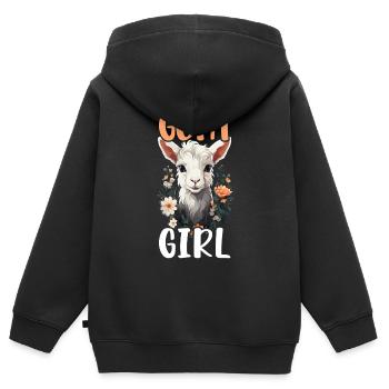 Ziegenliebhaber Kind Ranch Wolle Bauernhof Tierzucht - Kinder Premium Organic Zip Hoodie - Schwarz - Hinten - AI Model Kid Male (0cm)