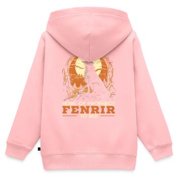 Fenrir Wolf Wikinger Nordische Nordmänner Odins Wolf - Kinder Premium Organic Zip Hoodie - Rosa - Hinten - AI Model Kid Female (0cm)