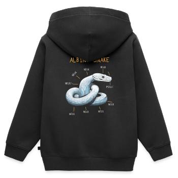 Albino-Kugel Phyton Giftige Schlange Albino-Schlange - Kinder Premium Organic Zip Hoodie - Schwarz - Hinten - AI Model Kid Male (0cm)