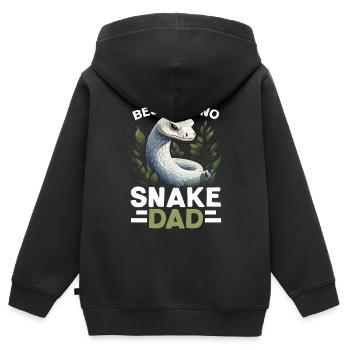 Albino-Kugel Phyton Giftige Schlange Albino-Schlange - Kinder Premium Organic Zip Hoodie - Schwarz - Hinten - AI Model Kid Male (0cm)