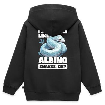 Albino Ball Phyton Giftige Schlange Albino Schlange - Kinder Premium Organic Zip Hoodie - Schwarz - Hinten - AI Model Kid Male (0cm)