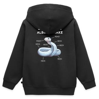 Albino-Kugel Phyton Giftige Schlange Albino-Schlange - Kinder Premium Organic Zip Hoodie - Schwarz - Hinten - AI Model Kid Male (0cm)