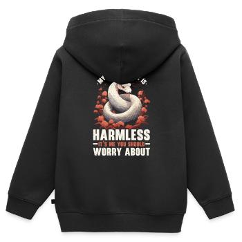 Albino Ball Phyton Giftige Schlange Albino Schlange - Kinder Premium Organic Zip Hoodie - Schwarz - Hinten - AI Model Kid Male (0cm)